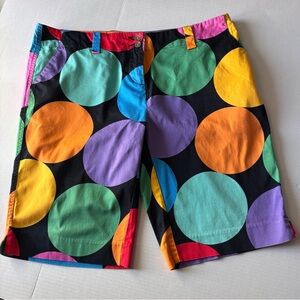 LOUDMOUTH GOLF Women’s 14 Golf Shorts Disco Balls Rainbow Polka Dot Performance